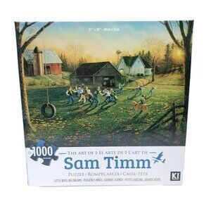 1000 Piece Jigsaw  Puzzle Contemporary Country Side Scenery Kids Playing In Yard